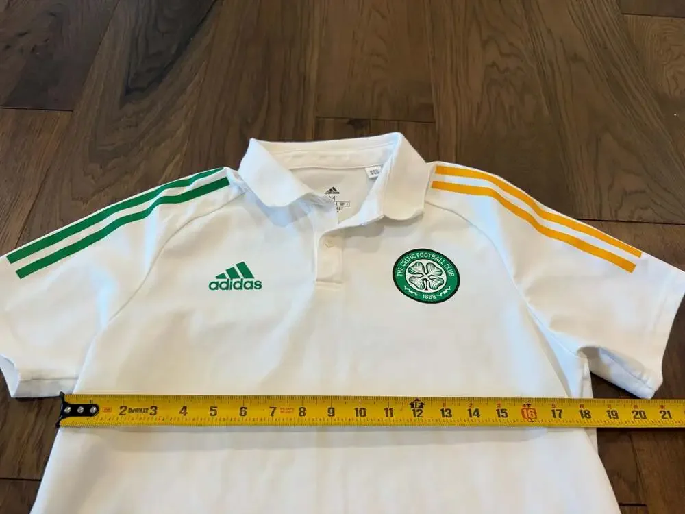 Adidas Celtic FC 2020-21 Aeroready Training Polo Shirt White Size M